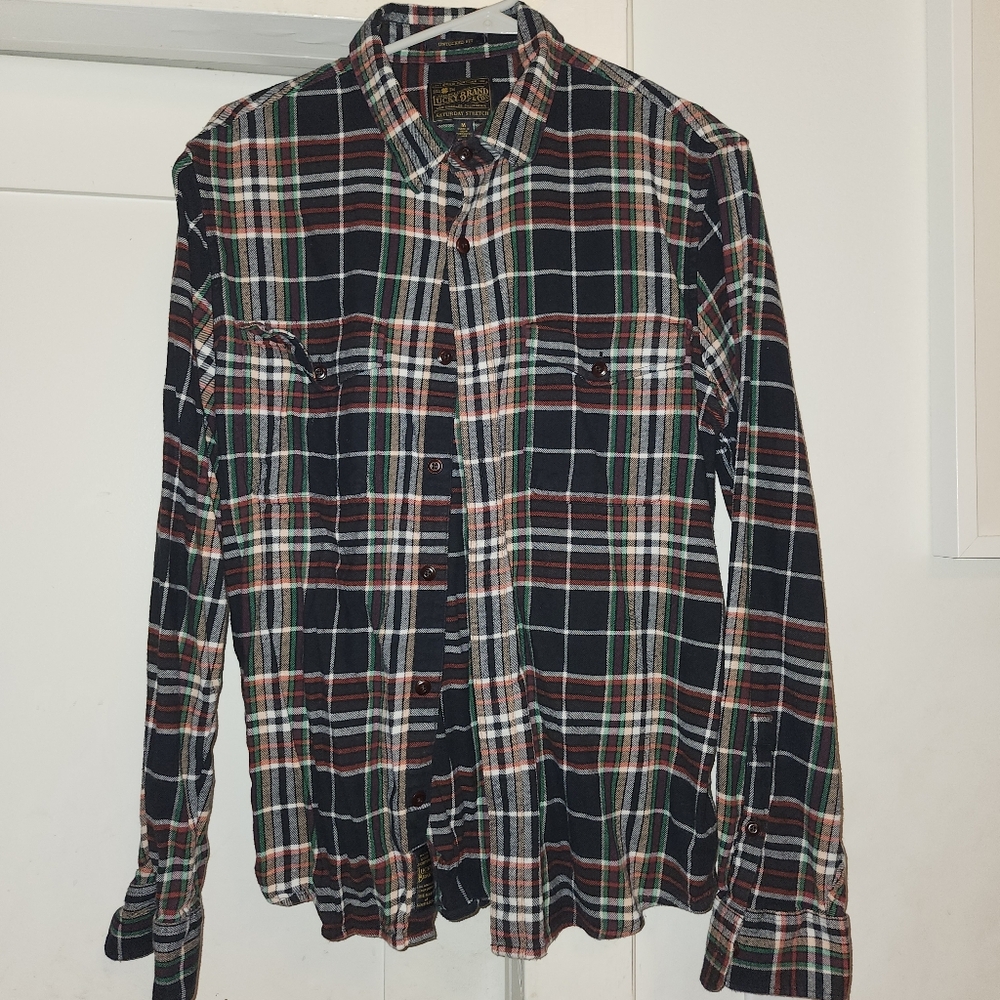 Lucky Brand Men's Flannel Saturday Stretch  Shirt Size M